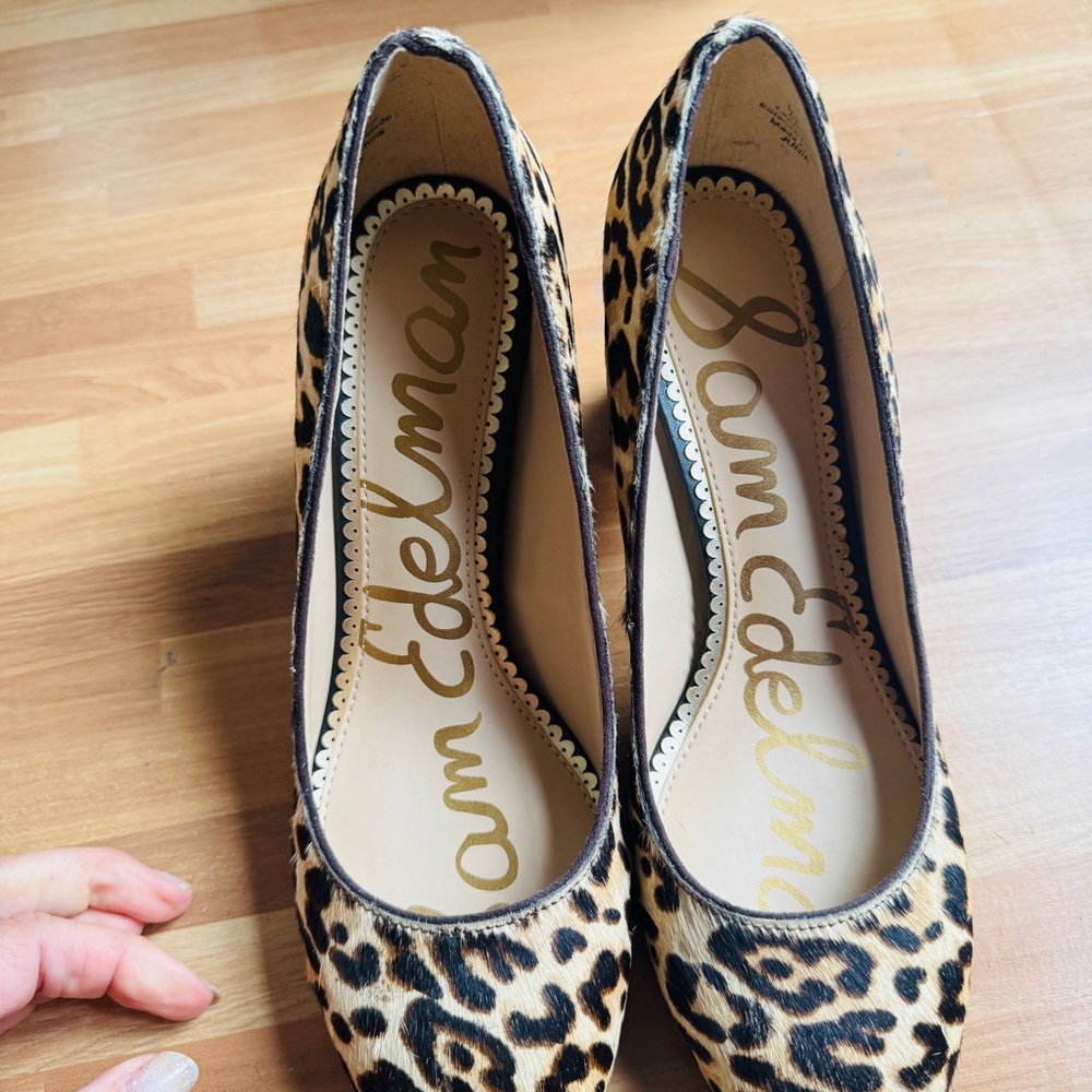 Sam Edelman leopard leather round toe pumps size 6 - Picture 6 of 13